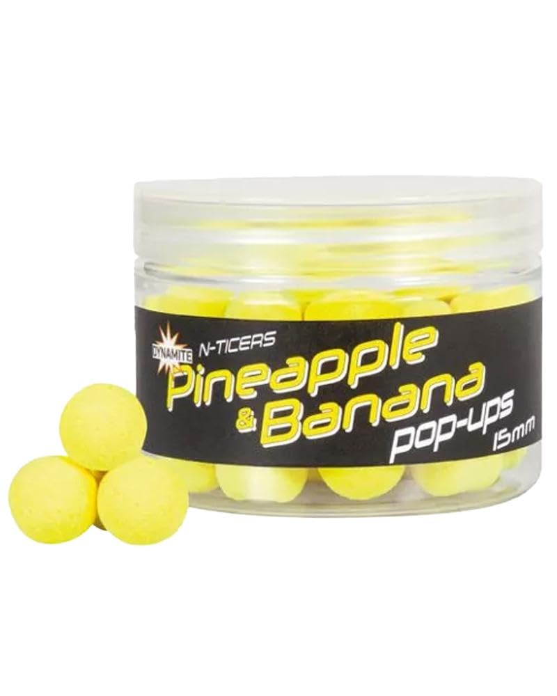 Dynamite N-Ticers Pop-Ups, Super Buoyant Hi-Vis Pop-ups, Highly Flavoured, Ideal for Ronnie and Chod Rigs, Long Term Attractor Release.