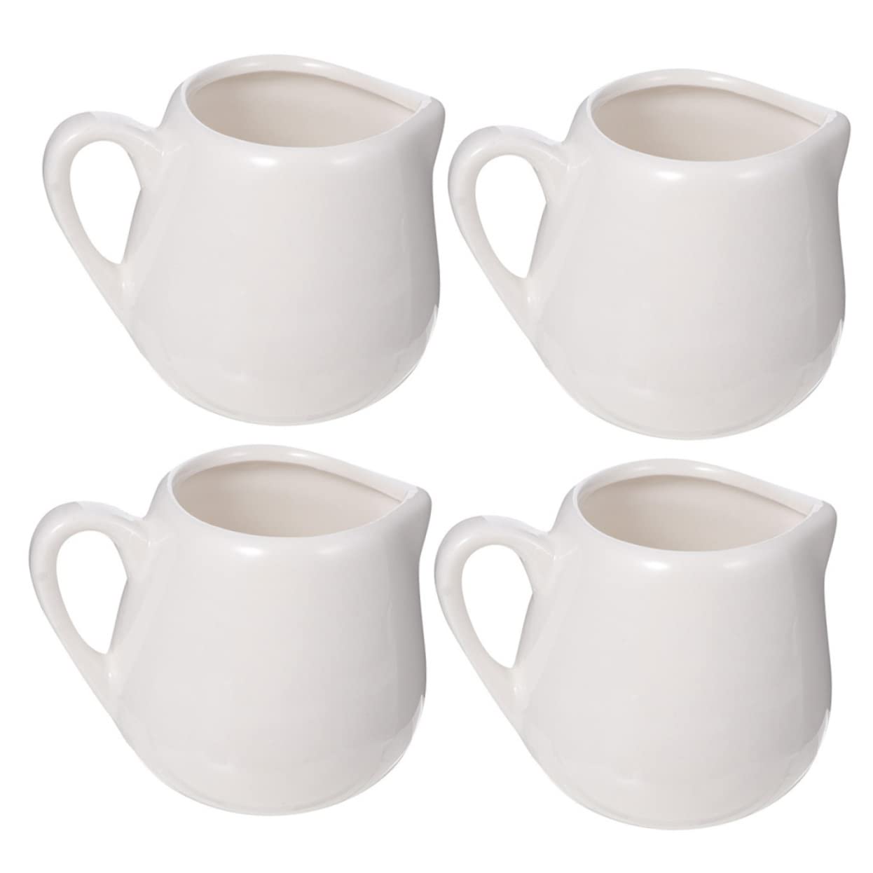 COLLBATH 4 Piece Ceramic Sauce Jugs Creamer Milk Jug Mini Sauce Mug Storage Cup Set for Cafe Home Restaurant Hotel