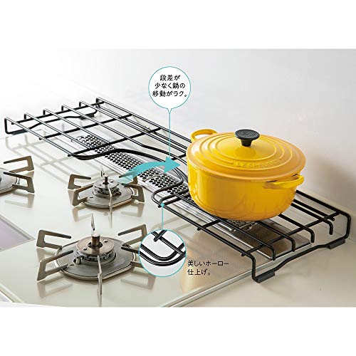 ディノス キッチン用品収納 コンロ周り収納 耐荷重20kgのホーロー加工のコンロ奥ラック コンロ幅75cm用