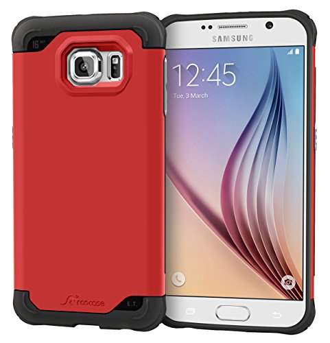 rooCASE RC-SAM-S6-ET-RD Exec Tough Hybrid Co-Mold Case for Samsung Galaxy S6 - Red