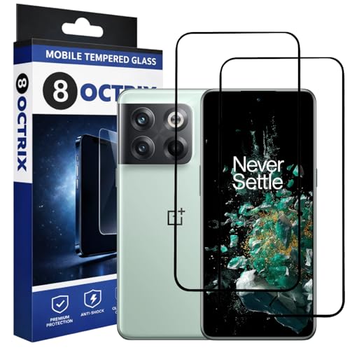 Image of Military-Grade Tempered Glass Screen Protector Compatible for OnePlus 10R / OnePlus 10T 5G with Edge to Edge Coverage - Case Friendly, Anti-Scratch & Bubble-Free Installation Kit (Pack Of 2)