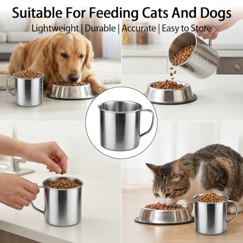 Vaso medidor para alimentos de mascota 350 ml acero inoxidable miniatura 2