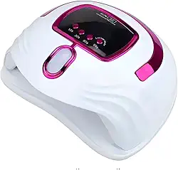 Cabine LED UV Profissional 268W Bivolt para Unhas de Gel, Acrígel, Polygel e Fibra – Manicure e Pedicure (Rosa)