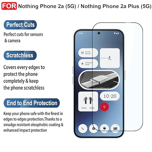 Image of CEDO Tempered Glass for Nothing Phone 2a (5G) / Nothing Phone 2a Plus (5G) | Screen Protector Full HD Quality Tempered Glass Anti-Scratch Edge to Edge Coverage with Easy Installation Kit (Black)
