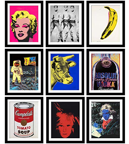 Image of Tallenge - Set of 10 Andy Warhol - Small Poster Paper - Framed (Paper,12 x 17 inches, Multicolour)