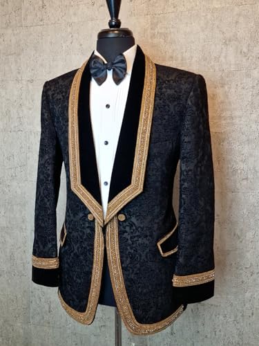 2 Piece Men's Tuxedo Slim Black Suits One Button Blazers Jacket Pants Sets for Prom,Party,Wedding,Dinner3