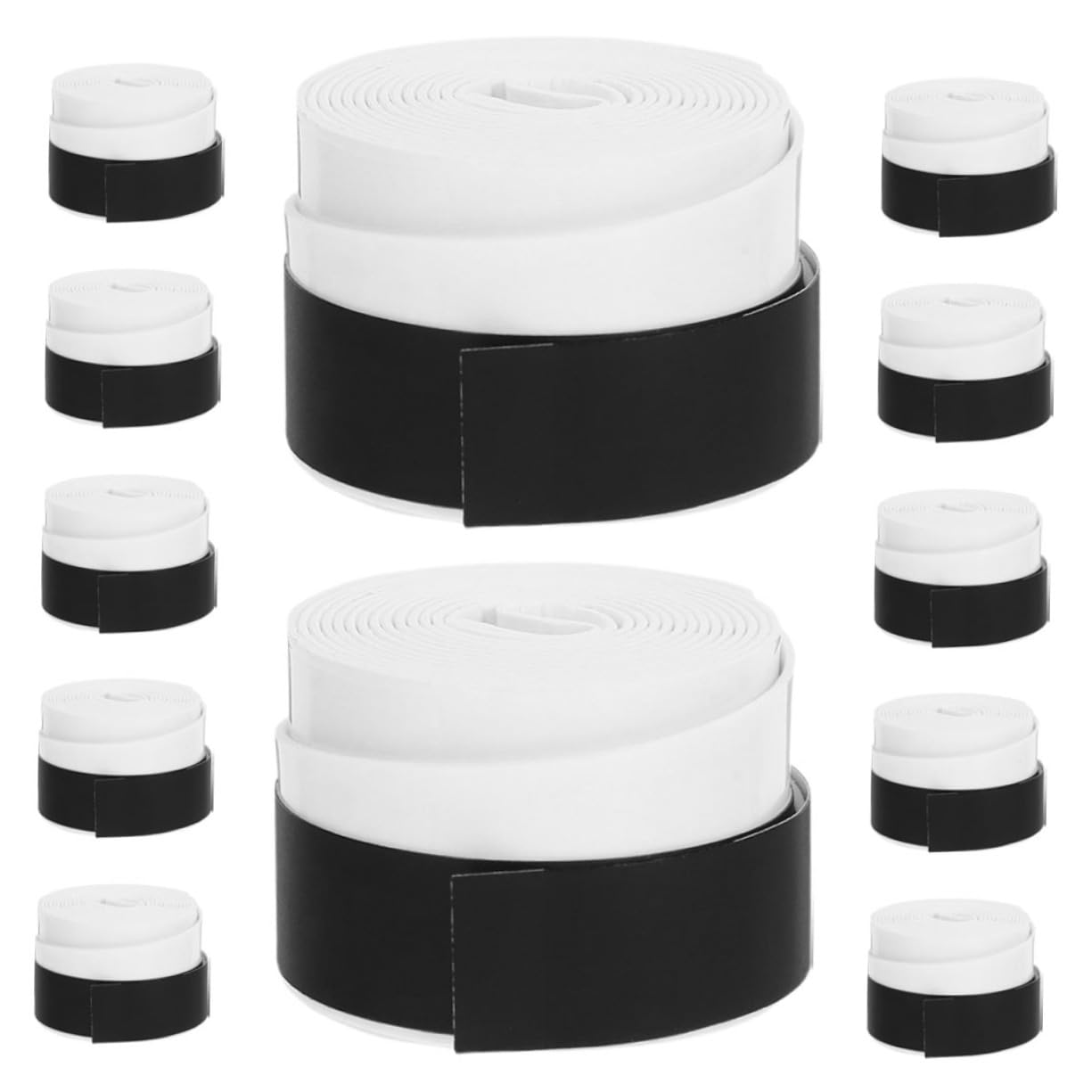 Mikikit 12pcs Tennis Racket Grip Tape Rebound Boosting Design Flat Mesh for Stability Badminton Racket Grip Tape Overgrip for Anti Slip Sweat Absorbent