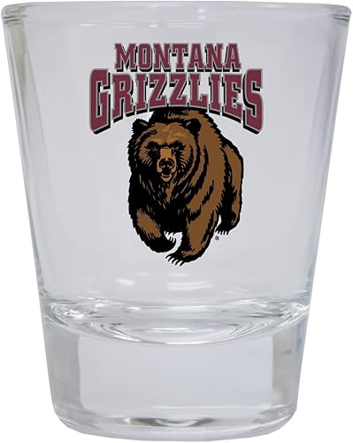 R and R Imports Vaso de chupito redondo de la Universidad de Montana (transparente)
