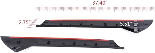 Miniatura 2 de VRracing Un par de moldura exterior de parabrisas compatible con Ford Explorer 2011-2019, lado izquierdo y derecho, color negro, 38.2 x 6.5 x 2.4 in