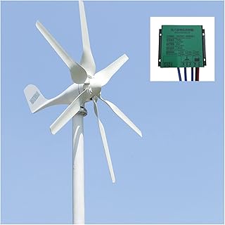 Turbina eólica para gerador de turbina eólica 1,3 m/s, turbina eólica 800 W 12 V 24 V com 6 lâminas e controlador de carga PWM para uso doméstico, sistema de fonte de alimentação ideal