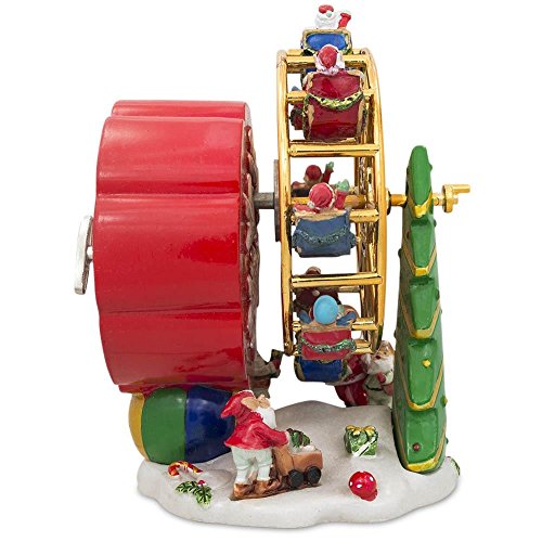 Bestpysanky Spinning Ferris Wheel With Santa And Christmas Tree Musical Figurine #TOP2
