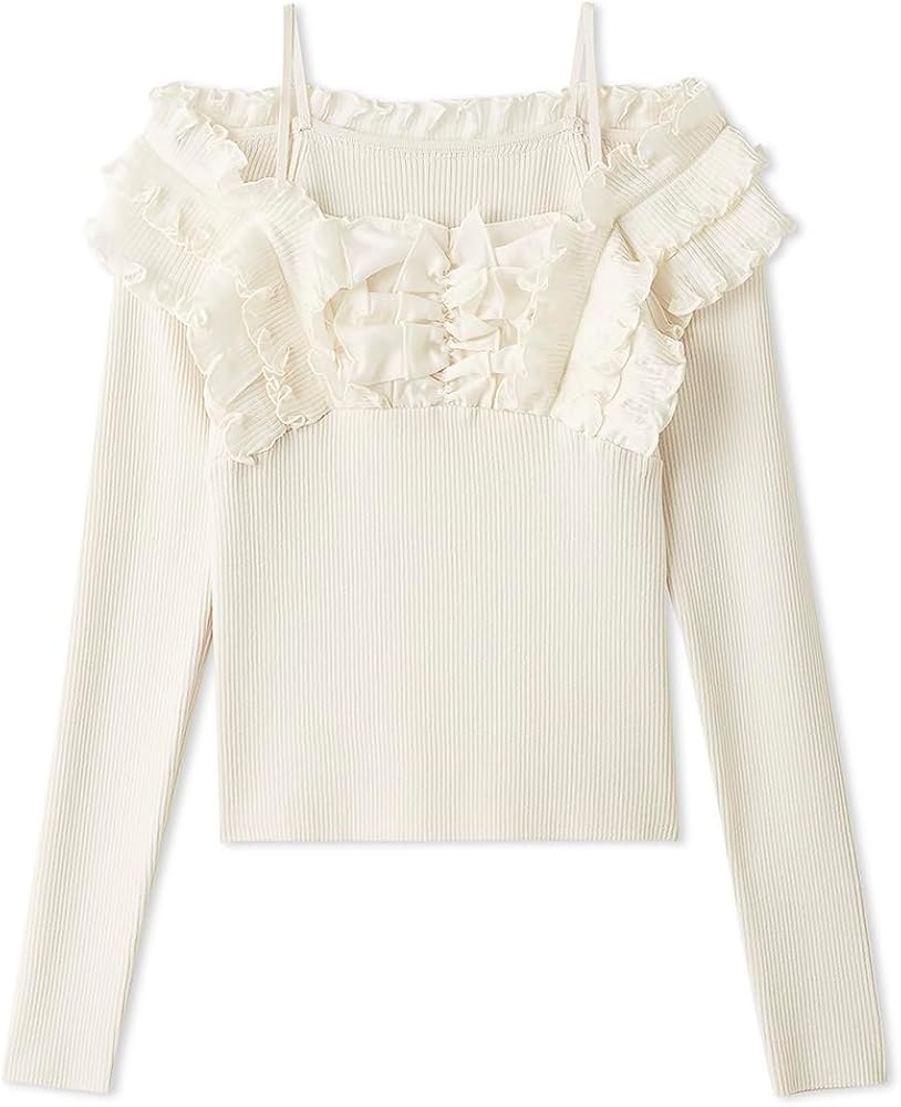 Amazon | プリーツドッキングプルオーバー SWNT251092IVRF | セーター 通販