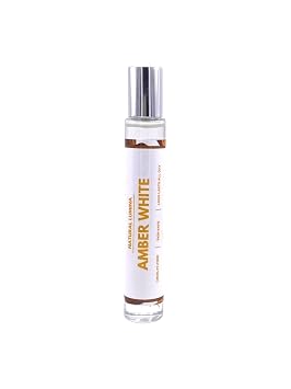 White Amber Oil Perfume - fragrance oil for men and women unisex, uncut alcohol free pure body fragrance, skin safe vegan in 10 ml / 0.33 oz roll on bottle
