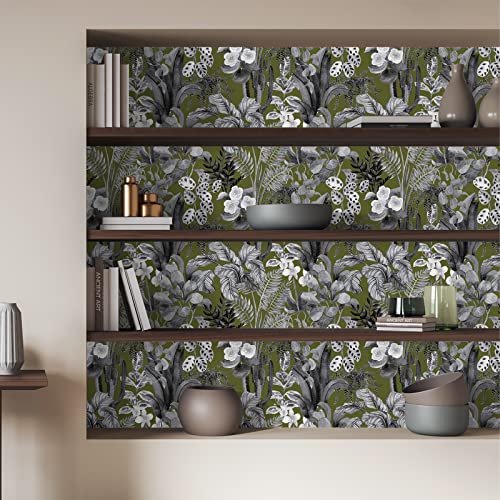 Papel pintado autoadhesivo floral VEELIKE lavable y removible para muebles vintage 3
