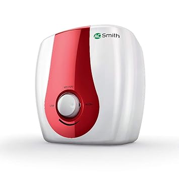 AO Smith HSE-SGS-015 Storage 15 Litre Vertical Water Heater White Body Red Panel 4 Star