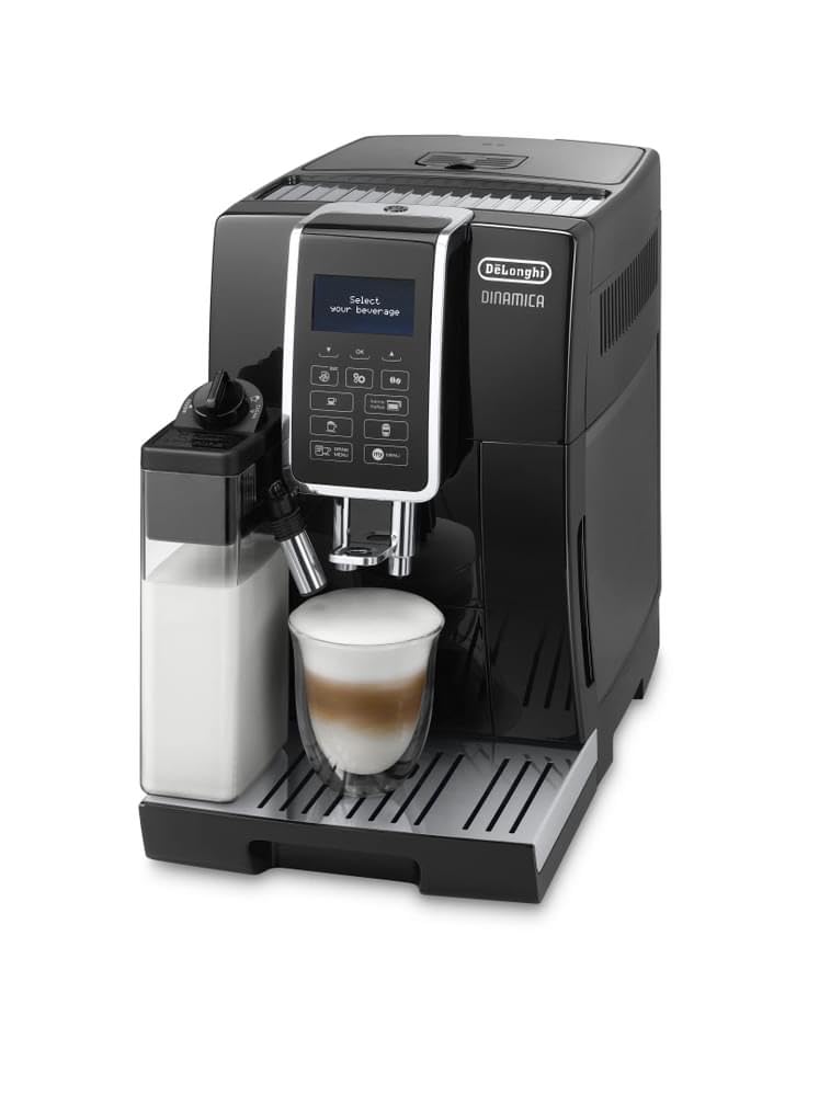 User interacting with De'Longhi Dinamica ECAM 356.57.B control panel