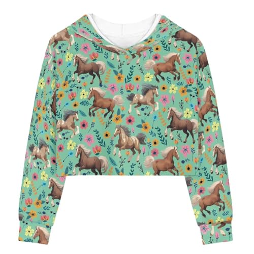 Girls Crop Tops for Kids Long Sleeve Crop Tops Pullover Hoodies4