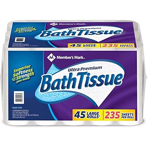 Member's Mark- Ultra Premium Soft & Strong Bath Tissue 2-Ply Large Roll Toilet Paper, 235 Sheets, 45 Rolls