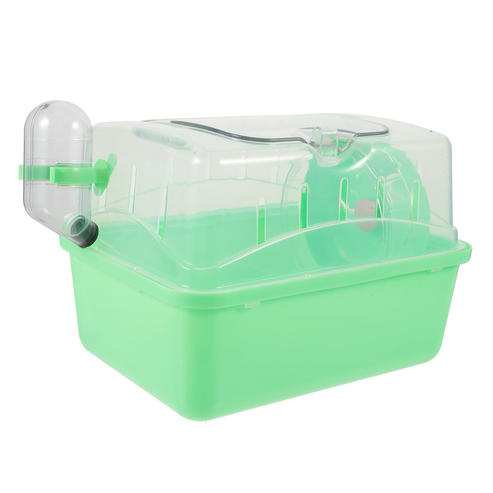 Cage pour hamster spacieuse plastique vert avec biberons intégrés