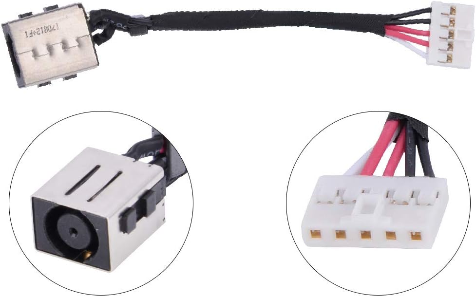 Eathtek Replacement DC Power Jack Cable Harness for Dell Latitude E7270 E7470 DC30100VI00 VCYYW Series