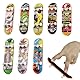 WUSJCOF 8 Stück Finger Skateboard, Fingerspitzen-Skateboard mit Werkzeugen, Mini Skateboard, Fingerboard, Fingerskateboards Set, Finger Spielzeug, Mitgebsel Jungs, Mini Skateboard für Schildkröte