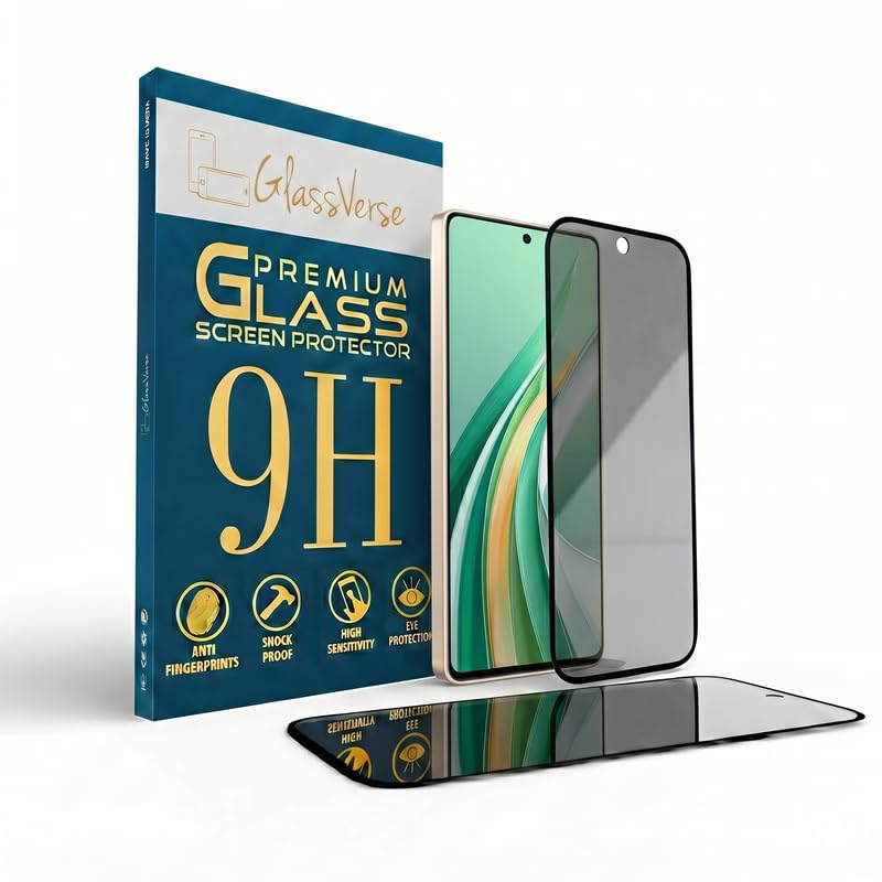 Image of GlassVerse Ultra Privacy Tempered Glass For Tecno Camon 30 Pro (Pack Of 2) with Free Installation Kit. Edge To Edge. (In-Screen FingerPrint Lock will not work with the Privacy Guard) - 6.78 inch