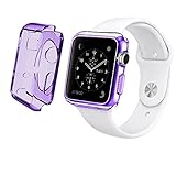 Apple Watch Case,2win2buy [Purple Transparent] Apple Watch 38mm Clear Case Slim [Perfect Fit] TPU Flexible Soft Rubber Case Full Body Apple Watch Cover for 38mm Apple Watch - Clear Purple