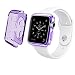 Apple Watch Case,2win2buy [Purple Transparent] Apple Watch 38mm Clear Case Slim [Perfect Fit] TPU Flexible Soft Rubber Case Full Body Apple Watch Cover for 38mm Apple Watch - Clear Purple