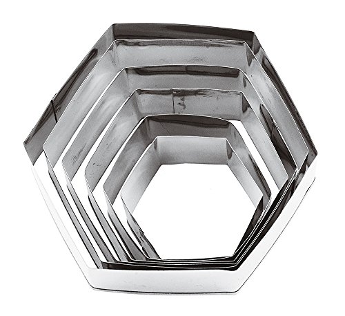 PADERNO 47314-10 Molde de cortador para massa (aço inoxidável), design hexagonal