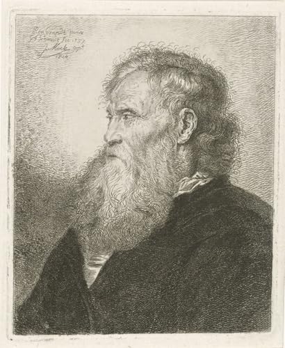 Toile peinture murale portrait vieil homme barbe Johannes Mock salon 60x90