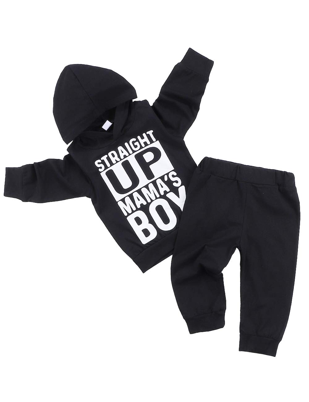 Toddler Baby Boy Clothes Straight Up Mama's Boy Hoodie and Pants Infant  Outfits Sets