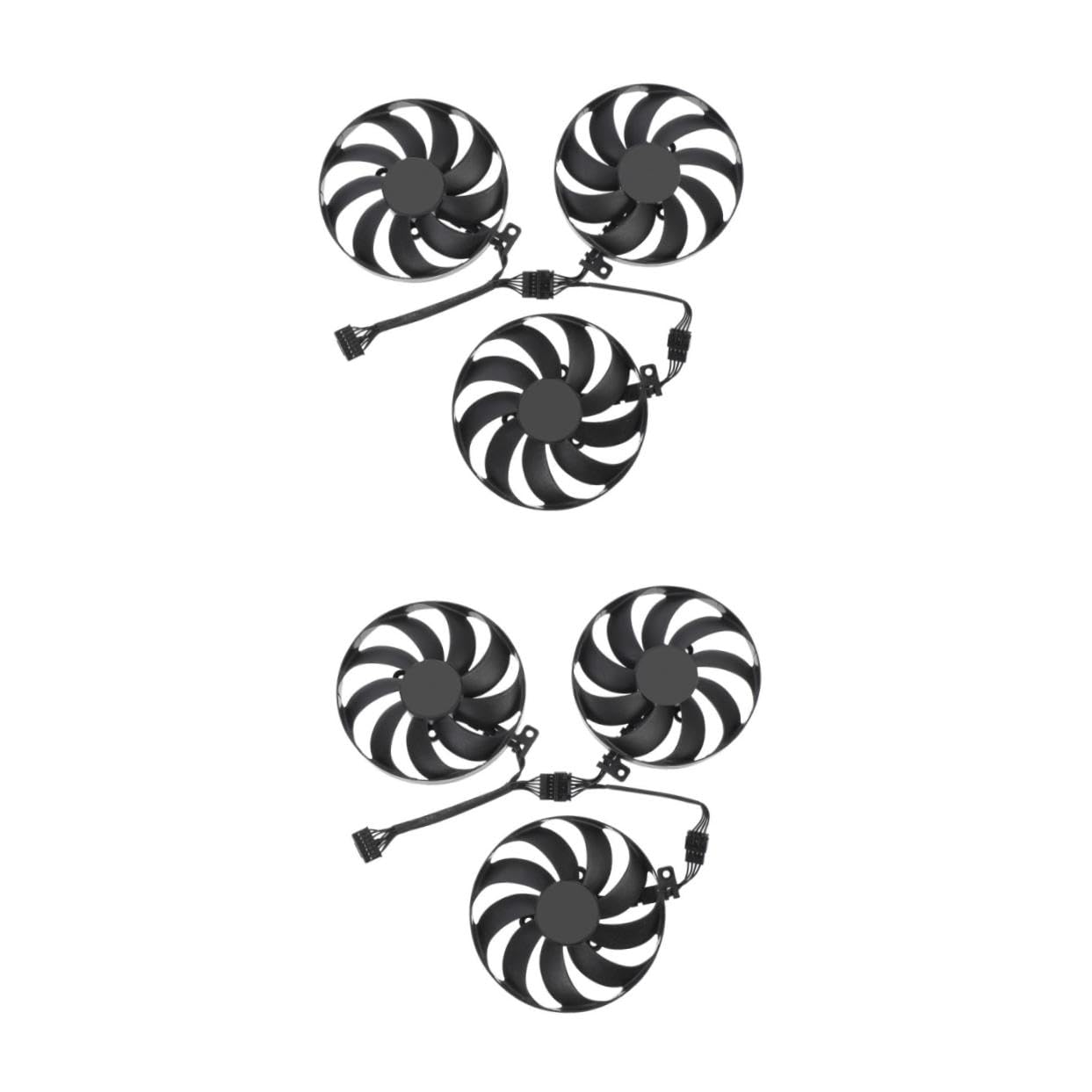 NUOBESTY 2 Juegos De Ventiladores De Refrigeración Para Tarjetas Gráficas Gpu Ordenador Radiador Enfriador Eléctrico Abs