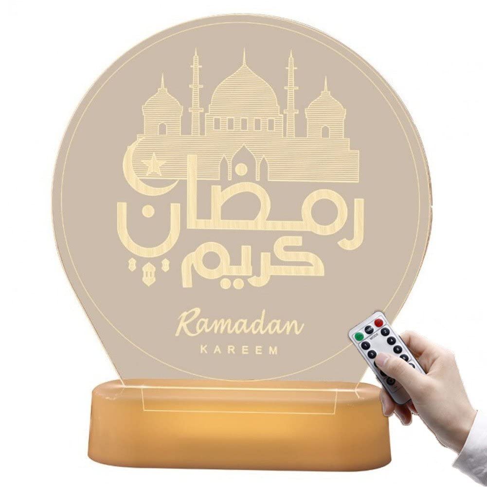 Décorations Ramadan pour chambre et lampe de table musulmane 3D