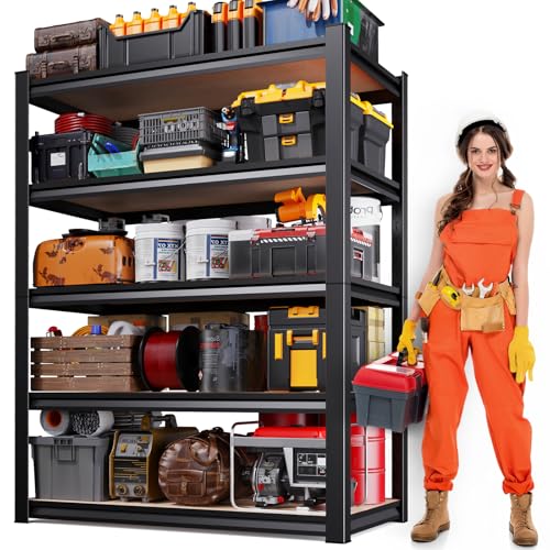 Image of 72 inchH Garage Shelving-2050LBS 5 Tier Storage Shelves,Adjustable Heavy Duty Metal Shelving Unit and Storage Large Rack,Utility Steel Shelf For Shop Warehouse Industrial Pantry Basement 72 inchx36 inchx17 inch