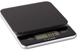 Taylor Digital Kitchen Scale, 11 lb Capacity, Black
