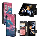 YOASOBI Ayase ikura Galaxy Z Fold 3/Z Fold 4/Z Fold 5ケース ギャラクシー Zフォールド3/4/5 マホケース 手帳型 携帯カバー スタンド機能 カード収納 兼容性 互換性のある 財布型 軽量 薄型 防塵 全面保護 脱着簡単