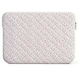 Shiprabags 13-14 inch Cotton Quilted Laptop Sleeve for Women, Aesthetic Puffy Laptop Case Carrying Bag Compatible with MacBook Air/Pro 13/Pro 14, Soft Computer Liner Bag(Pink Floral, 13.3 inch)