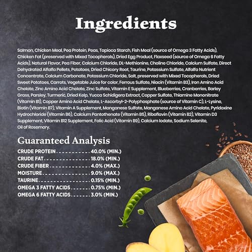 Image of Blue Buffalo Wilderness High Protein Grain Free Dry Food for Adult Cats, 40% Protein, with Salmon, 15 lb. Bag