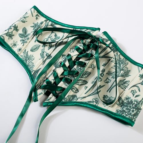 Image of Scarlet Darkness Corset Belt for Women Floral Lace Up Boned Underbust Corset Waist Belts