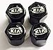 Produktbild Kia Black Top Ventilkappen für Autoreifen, Metall, Schwarz, 4 Stück, geeignet für die Modelle Picanto, Rio, Soul, Venga, Ceed, GT Carens, Optima, Sportage, Sorento