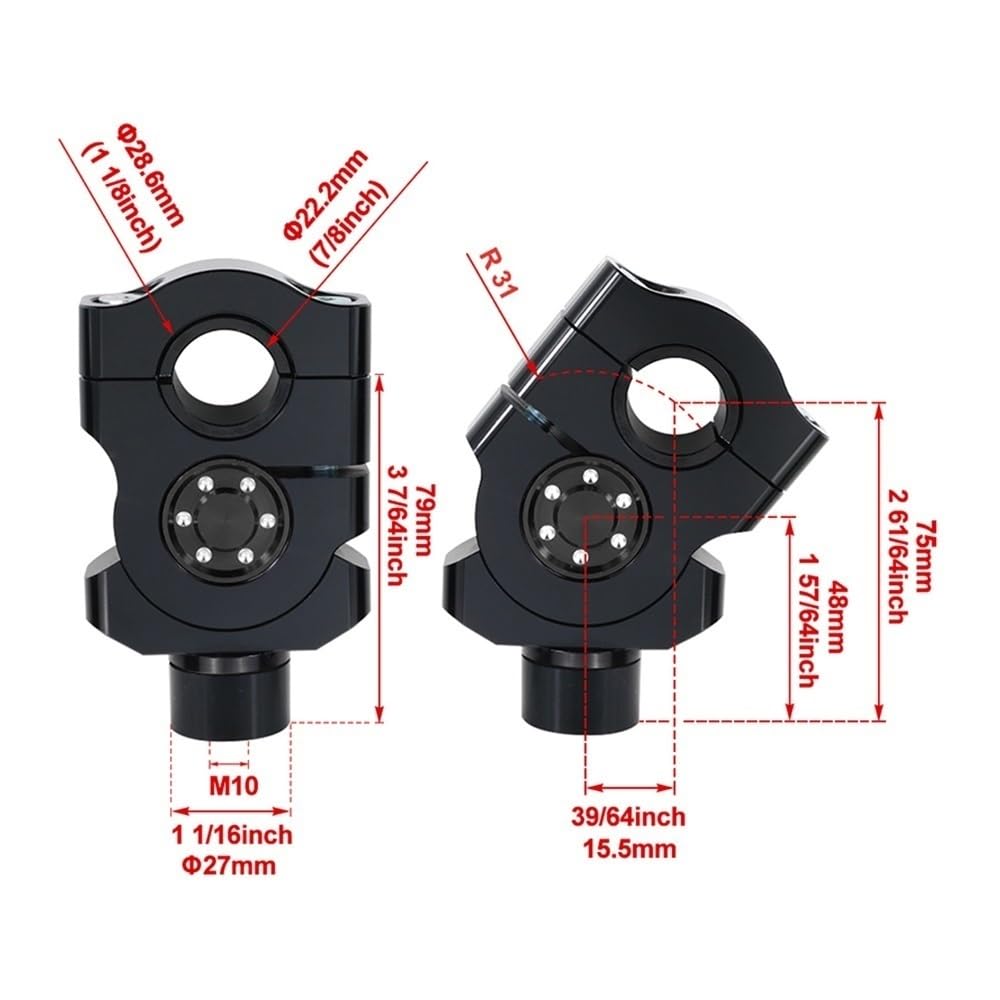 Motorrad Riser Motorrad Lenker Montieren Riser Clamp Griff Bar Steigleitungen Erweiterung Adapter Zubehör Für Scrambler 1100 800 SIXTY2