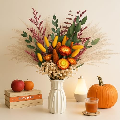 Trockenblumen Herbst Natürliche, 75 Stück Trockenblumenstrauß mit...