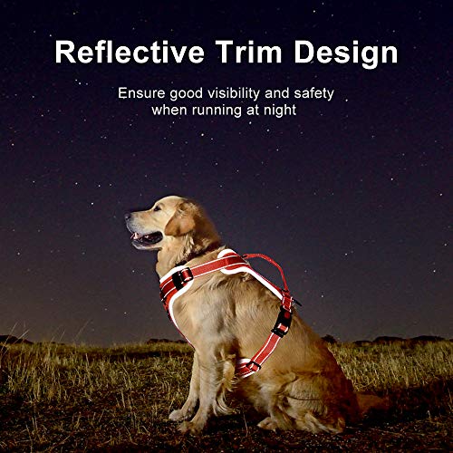 Hondenharnas, anti-trekkend gevoerd borsttuig met reflecterende strepen, zacht instelbaar harnas voor honden, ademend, hondenharnas voor grote middelgrote en kleine honden - Image 8