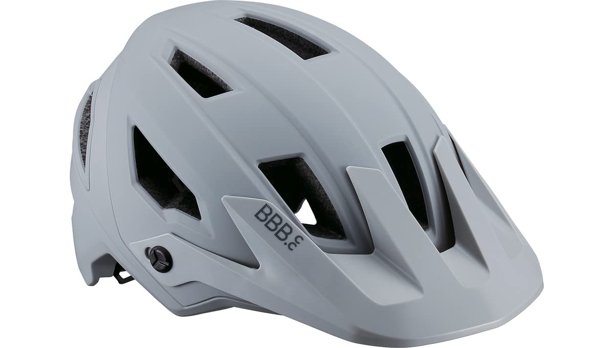 Bbb Cycling Bike Shore BHE-59 Cycling Mountain Helmet with Adjustable Visor in-Mold Shell Construction CE Certified Mens Womens Size L (59-62cm) Matt Grey