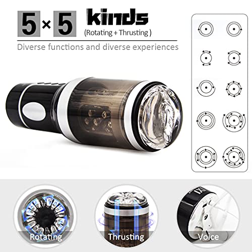 USB Recarregável 7 Modos de Vibração Copo Masturbador Masculino Tamanho Compacto Com Voz Inteligente