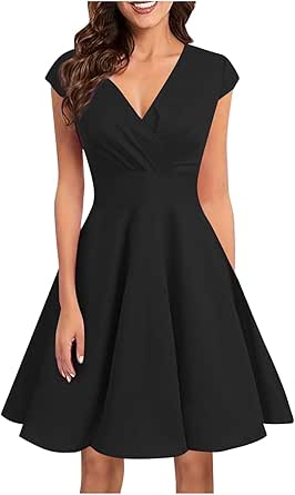 A-Line Knee-length V-neck Cap Sleeves Satin Dress Grape