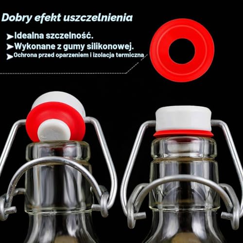 25 szt.Gumowe uszczelki, uszczelki silikonowe Podkładki do Swing Flip Top Bottle Home Brew Uszczelki do butelek piwa Uszczelki do butelek sody (czerwone)