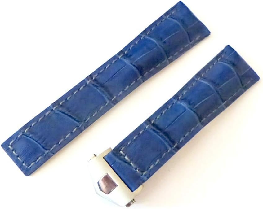 20mm Navy-Blue Watch Genuine Leather Band Strap Compatible with Tag Heuer Carrera