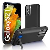 SlaBao Galaxy S21+ Plus Battery Case, Kickstand & Dual Device Charging & Priority Charging Case, 5000mAh Rechargeable Backup Charger Case for Samsung S21 Plus 5g(6.7') Black