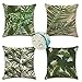 Poszewki na poduszki 80 x 80 cm zestaw 4 zewnętrznych wodoodporne tropikalne rośliny poszewki na poduszki 32 x 32 cale 4 sztuki kwadratowe lniane poszewki na poduszkę do ogrodu ławki salonu łóżko sofa dekoracyjna poszewka na poduszkę